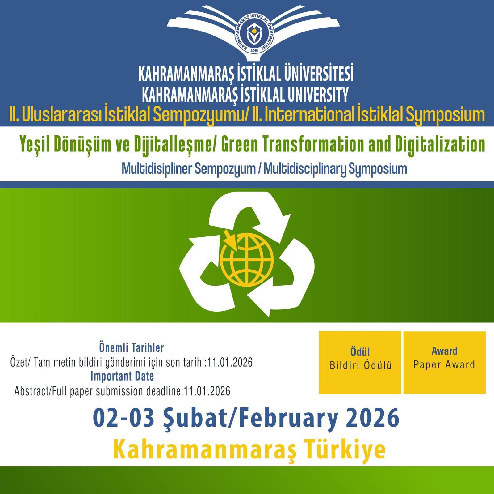 II. Uluslararası İstiklal Sempozyumu (Yeşil Dönüşüm ve Dijitalleşme